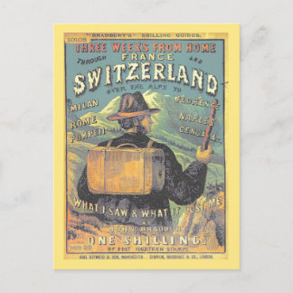 Vintager Touristenführer Schweiz und Alpen Postkarte