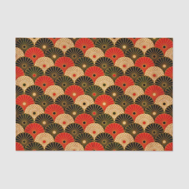 Vintager traditioneller japanisches Papier-Druck Seidenpapier (Vorderseite)