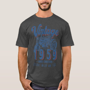 Vintager Traktor Bauer Geburtstag Geboren 1959 & E T-Shirt