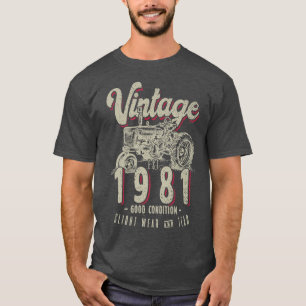 Vintager Traktor Bauer Geburtstag Geboren 1981 & E T-Shirt