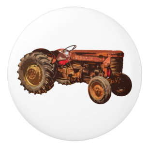 Vintager Traktor für Bauernhof Keramikknauf