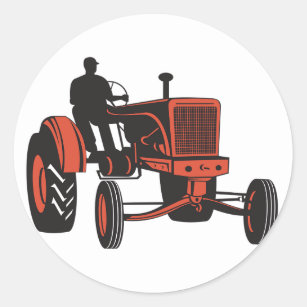 Vintager Traktor Runder Aufkleber