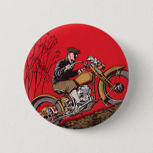 Vintager Transport, antiker Motorradfahrer Button