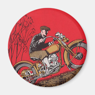 Vintager Transport, antiker Motorradfahrer Magnet