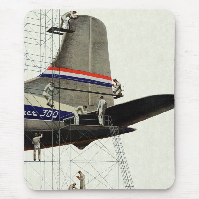 Vintager Transport, Flugzeugwartung Mousepad (Vorne)