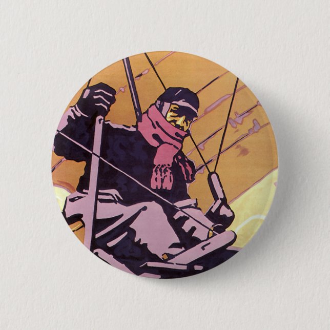 Vintager Transport Hang Glider Aircraft Button (Vorderseite)