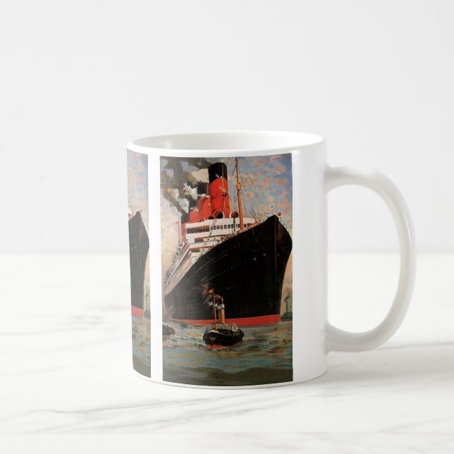 Vintager Transport, Kreuzfahrtschiff Schlepper Tasse (Rechts)