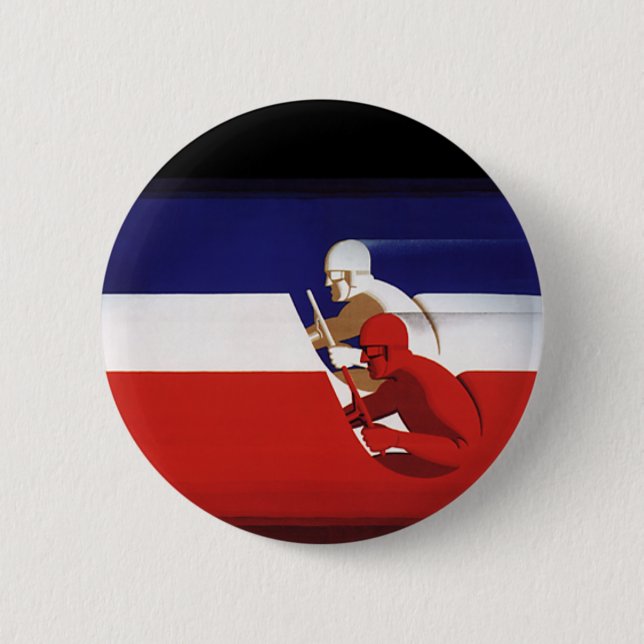 Vintager Transport, Patriotische Rennwagen Button (Vorderseite)