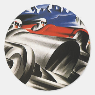 Vintager Transport, sportliche Rennwagen Rennen Runder Aufkleber