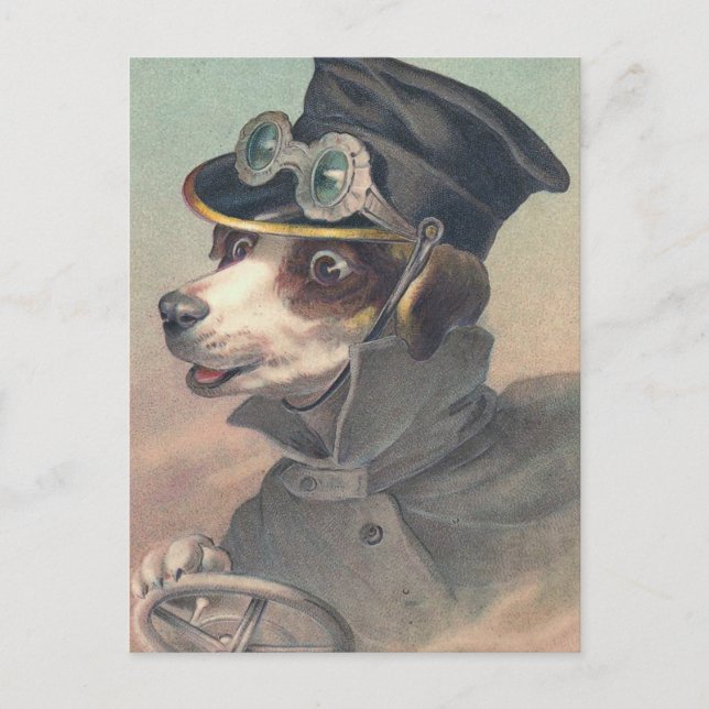"Vintager Treiberhund" Postkarte (Vorderseite)