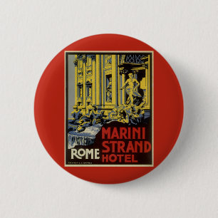 Vintager Trevi-Brunnen, Marini Strand Hotel, Rom Button