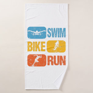 Vintager Triathlon - Swim Bike Run Badehandtuch