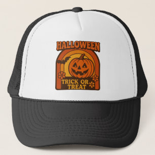 Vintager Trick oder Treat Halloween der 70er Jahre Truckerkappe