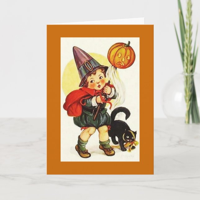 Vintager Trick oder Treater Karte (Vorderseite)