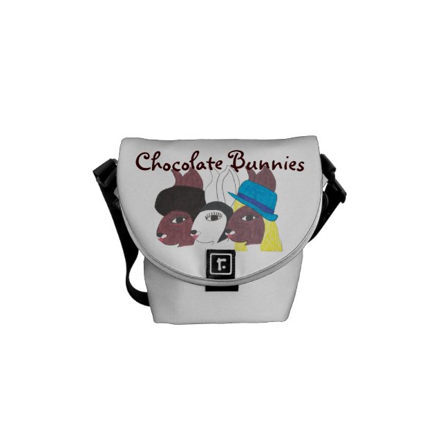 Vintager Trio CBunnies w Chic-Minibote-Tasche Kuriertasche (Vorderseite)
