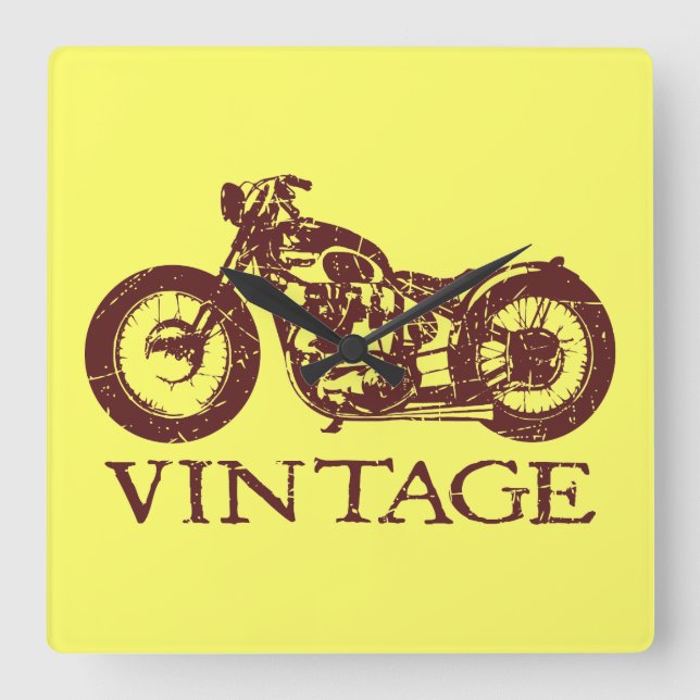 Vintager Triumph Quadratische Wanduhr (Vorderseite)