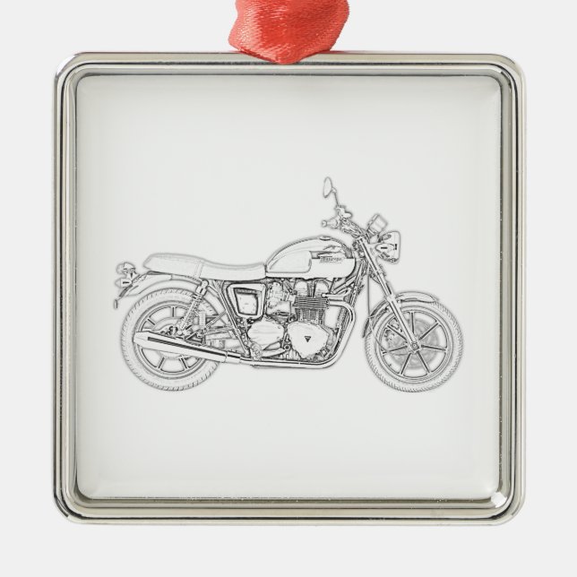 Vintager Triumph Silbernes Ornament (Vorne)
