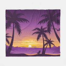 Vintager Tropical Beach Sommer Sonnenuntergang Pal