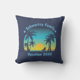Vintager Tropical Beach Sommer Sonnenuntergang Pal Kissen