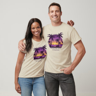 Vintager Tropical Beach Sommer Sonnenuntergang Pal T-Shirt