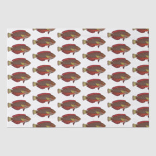 Vintager tropischer Fisch, der Red Blue Gold Zeich Seidenpapier