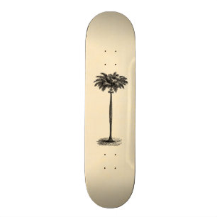 Vintager tropischer Insel-Palme-Schablonen-freier Skateboard