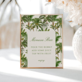 Vintager tropischer Palmenbaum Mimosa Bar Poster