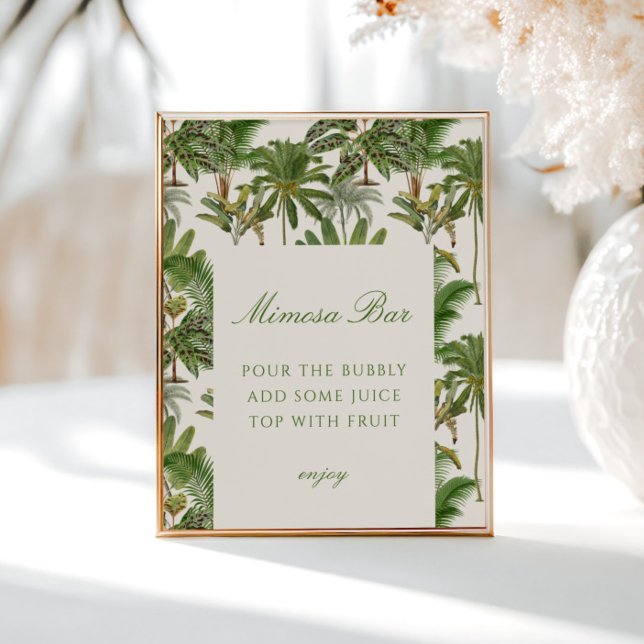 Vintager tropischer Palmenbaum Mimosa Bar Poster (Von Creator hochgeladen)