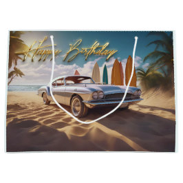 Vintager tropischer Strand Sportwagen Große Geschenktüte