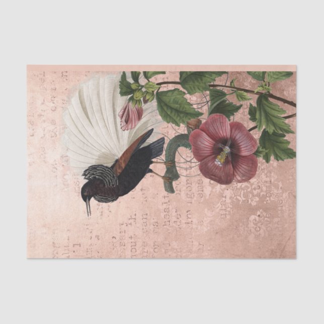 Vintager tropischer Vogel Seidenpapier (Vorderseite)