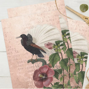 Vintager tropischer Vogel Seidenpapier