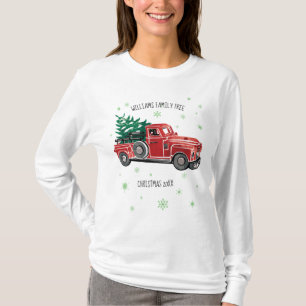 Vintager Truck mit Schneeflocken T-Shirt