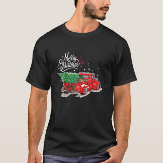 Vintager Truck Weihnachtsbaum T-Shirt