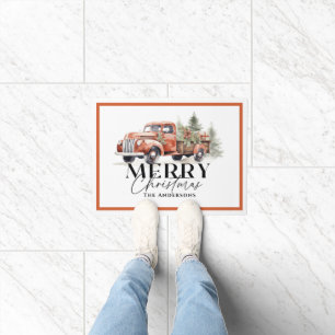 Vintager Truck Weihnachtsbaum Urlaub Fußmatte
