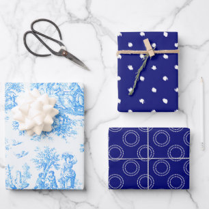 Vintager türkisblauer Joule Geschenkpapier Set
