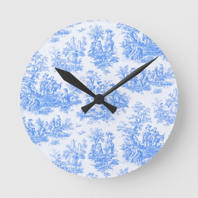 Vintager türkisblauer Joule Runde Wanduhr (Vorderseite)