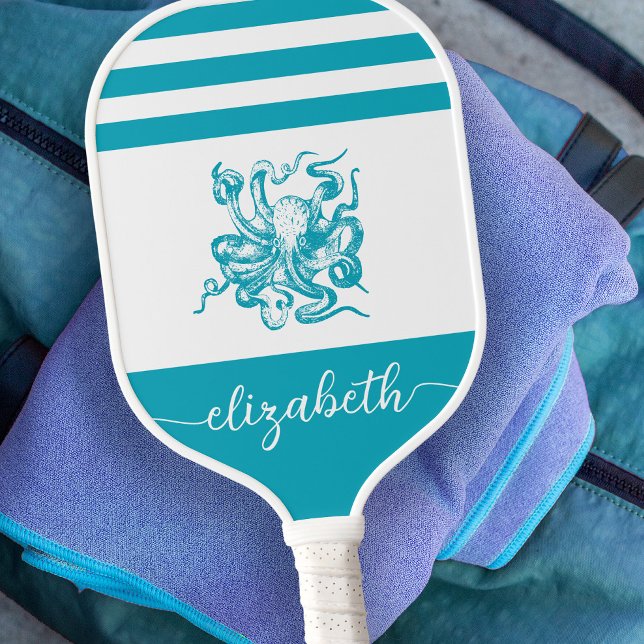 Vintager türkisblauer Strandtopname Pickleball Schläger (Von Creator hochgeladen)