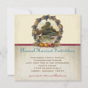 Vintager türkischer Bauernhof Erntedank Einladung