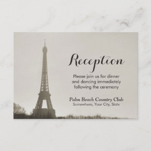 Vintager Turm-Hochzeits-Empfang Paris Eiffel Begleitkarte