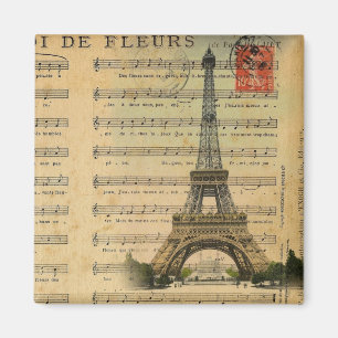 Vintager Turm Musiknotenfranzoseparis Eiffel Magnet