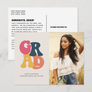 Vintager Typografie-Foto-Abschluss der 1970er Jahr Postkarte