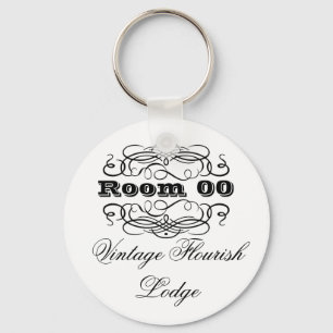 Vintager Typografiehotelraum Schlüsselanhänger