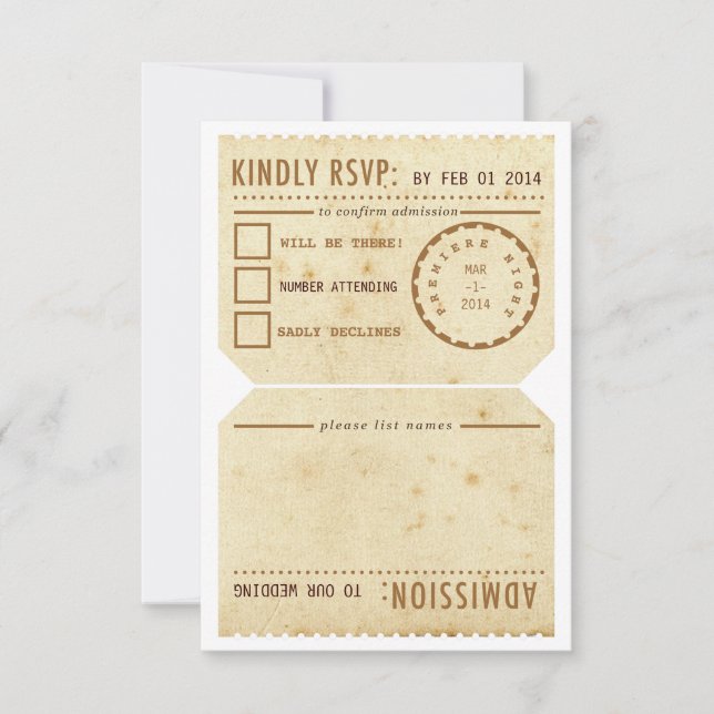 Vintager UAWG-Ticket RSVP Karte (Vorderseite)