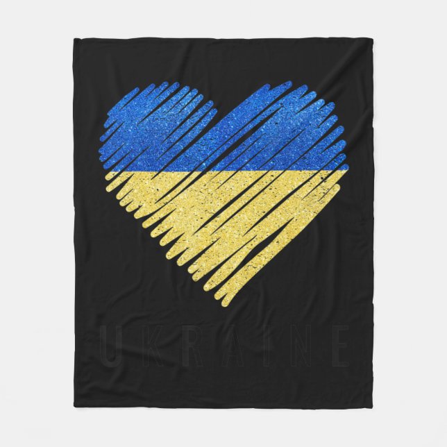 Vintager ukrainischer Flaggenstolz Fleecedecke (Vorderseite)