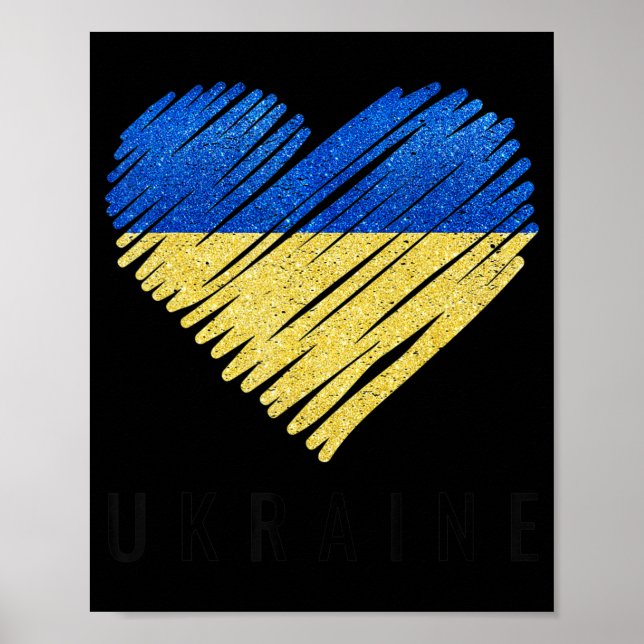 Vintager ukrainischer Flaggenstolz Poster (Vorne)