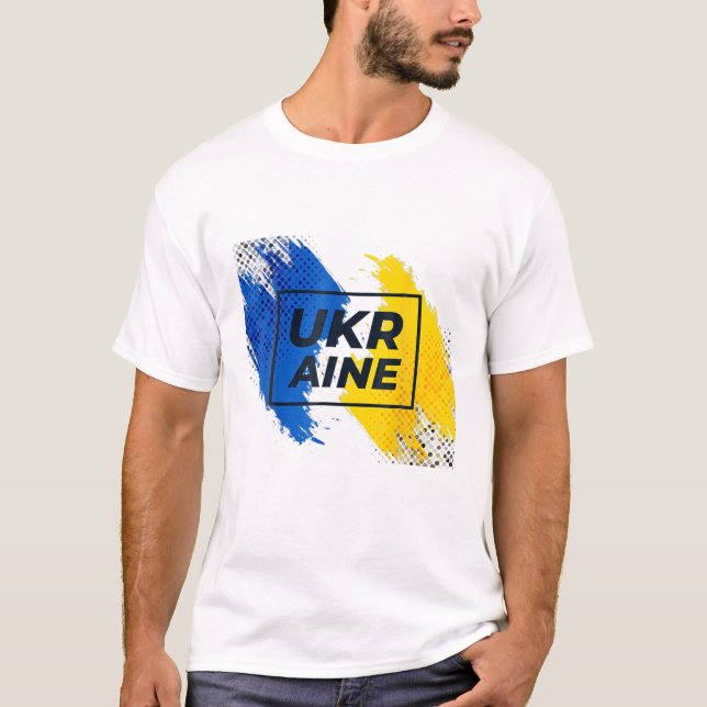 Vintager ukrainischer Flaggenstolz T-Shirt (Vorderseite)
