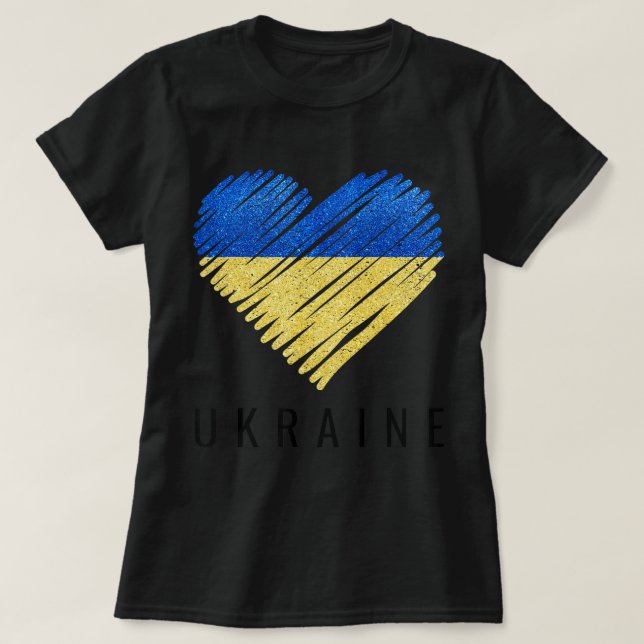 Vintager ukrainischer Flaggenstolz T-Shirt (Design vorne)