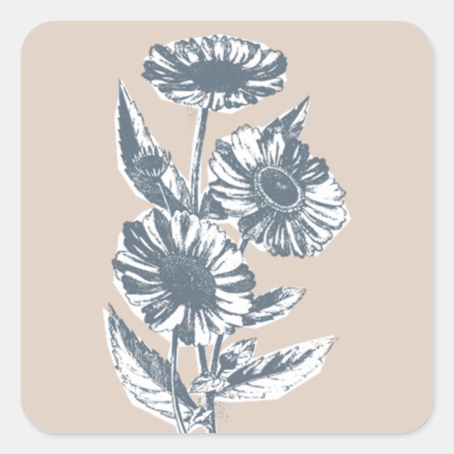 Vintager Umschlag Aufkleber für Blumenbilder - Bei (Vorderseite)