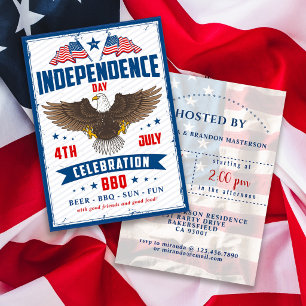 Vintager Unabhängigkeitstag, 4. Juli Einladung