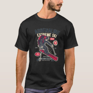 Vintager und Retro-Ski für Adrenalin Extreme Sk T-Shirt